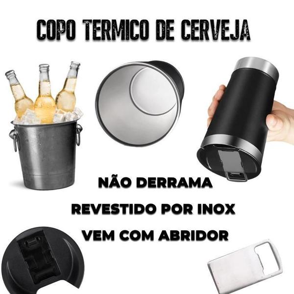 Imagem de Copo Térmico De Cerveja Aço Inox 473Ml Com Abridor