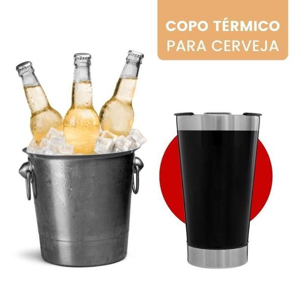 Imagem de Copo Térmico De Cerveja Aço Inox 473Ml Com Abridor