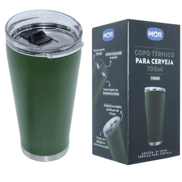 Imagem de Copo Térmico de Cerveja Verde 700ml Mor