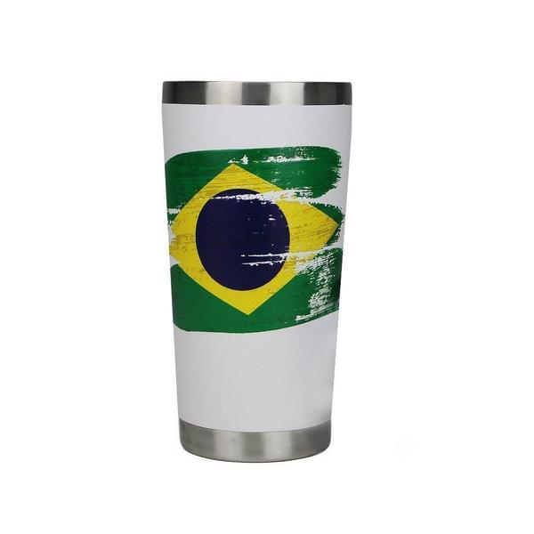 Imagem de Copo Térmico Gluck Sleek Future Brasil Bandeira Em Aço Inox