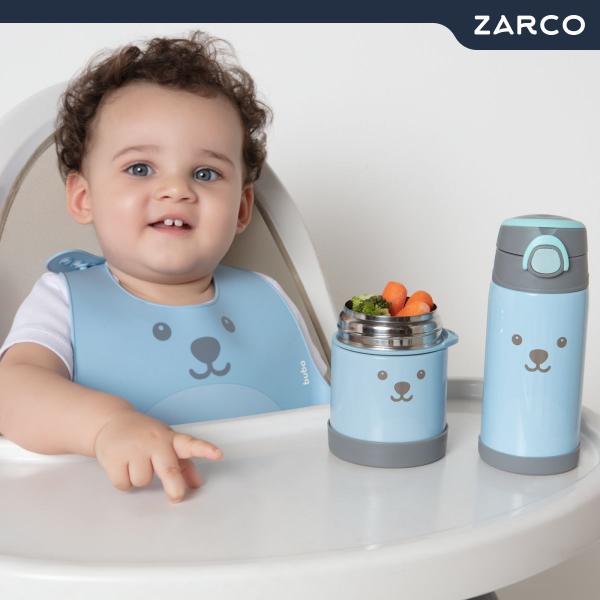 Imagem de Copo Térmico Infantil Baby Criança 400ml Inox Com Canudo 5 Horas Com Tampa Parede Dupla Gumy BUBA