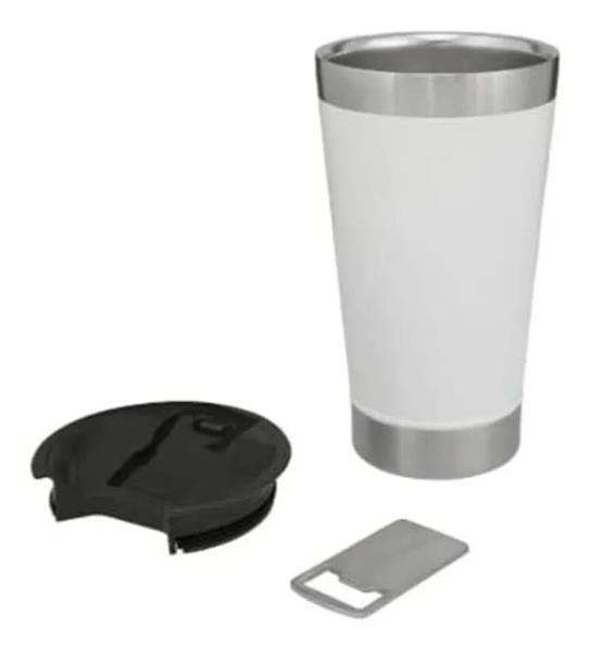 Imagem de Copo Térmico Inox 473ml Abridor De Cerveja Com Tampa Original AIKER AK-5007