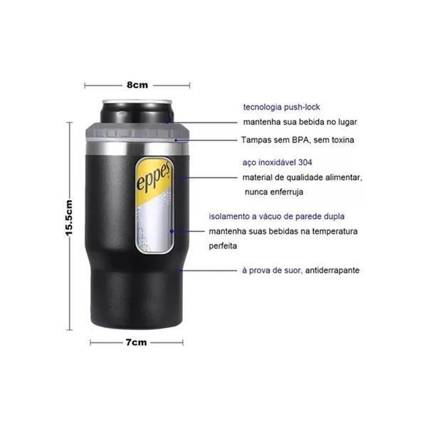 Imagem de Copo Térmico Inox 5x1 420ml Para Latas e Long Neck Cerveja