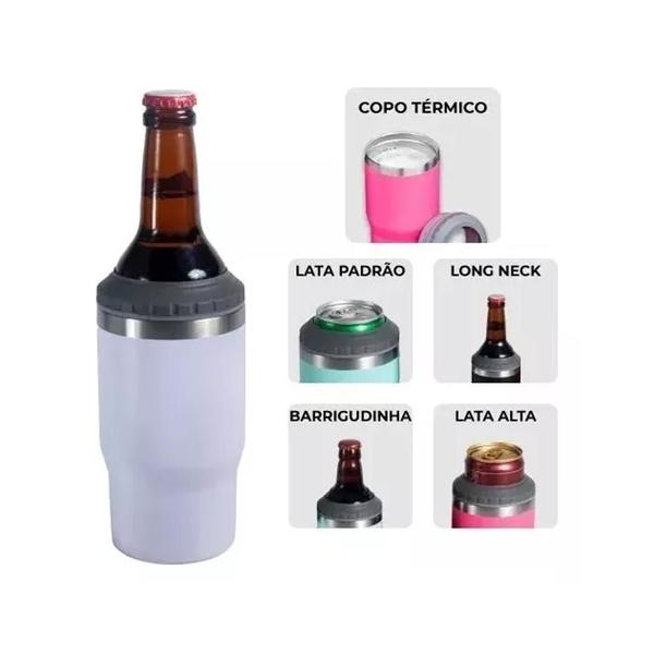 Imagem de Copo Térmico Inox 5x1 420ml Para Latas e Long Neck Cerveja