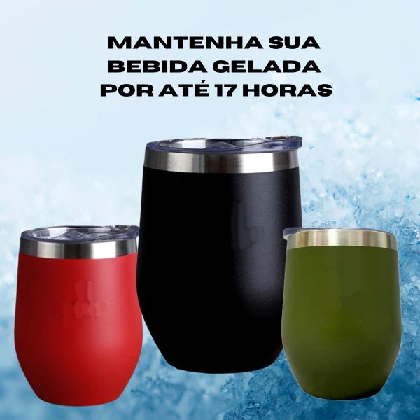 Imagem de Copo Térmico Inox Abridor Bebida Gelada Quente Com Tampa  350ml