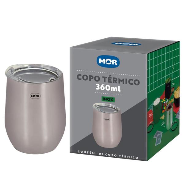 Imagem de Copo Térmico Inox com Tampa 360ml Mor