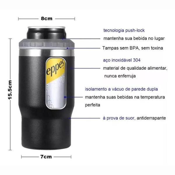 Imagem de Copo Térmico inox Lançamento 5x1 420ml para Long Neck e Lata