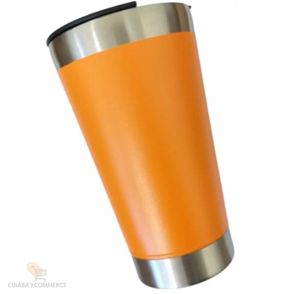 Imagem de Copo Termico Orange para Beber Terere Com a tampa