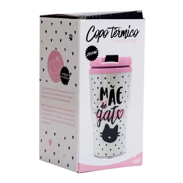 Imagem de Copo Térmico Pop Glitter Mãe De Gato 200ml - Uatt