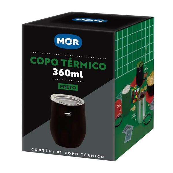 Imagem de Copo Térmico PRETO 380ml  Metalurgica MOR 