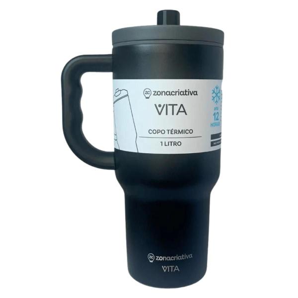 Imagem de Copo Térmico Preto Tumbler Vita Lunar 1L Zona Criativa