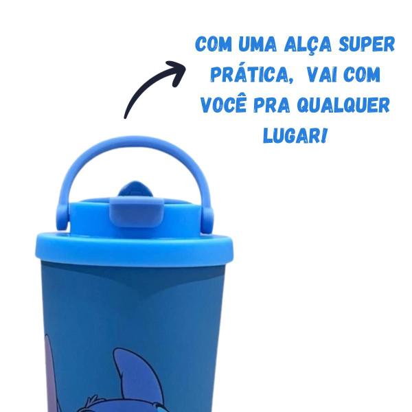 Imagem de Copo Térmico Stitch Aço Inox Bebida Fria Quente Gelada Original Licenciado 850ml Resistente