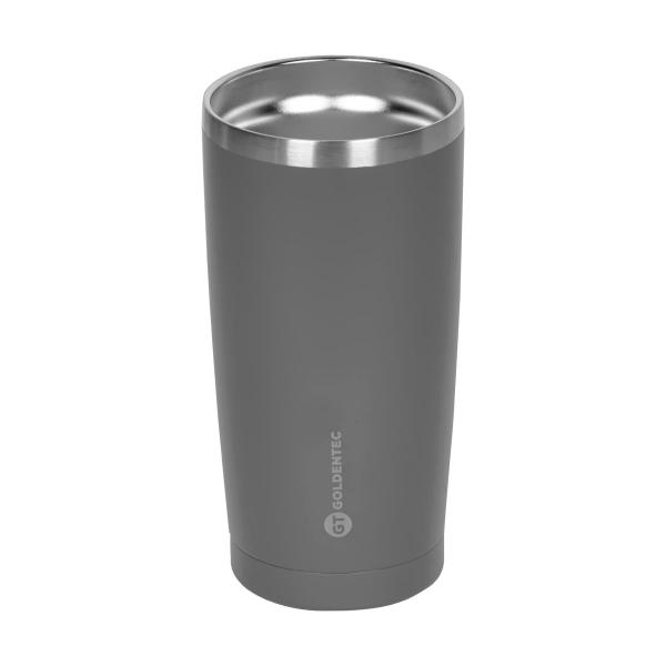 Imagem de Copo Térmico Termic Goldentec Inox 600ml Cinza com tampa para bebidas quentes ou frias