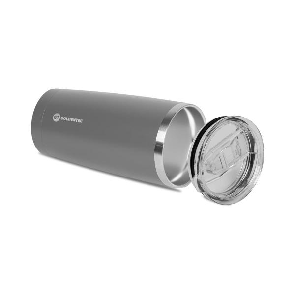 Imagem de Copo Térmico Termic Goldentec Inox 600ml Cinza com tampa para bebidas quentes ou frias