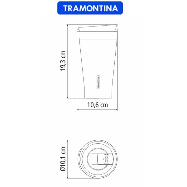 Imagem de Copo Térmico Tramontina Branco Com Tampa 550 Ml 61646/515