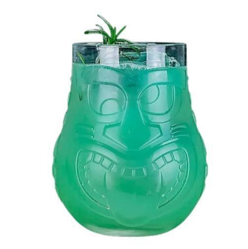 Imagem de Copo Tiki Vidro 470Ml Asteca Carranca Duas Faces Humor/Bravo