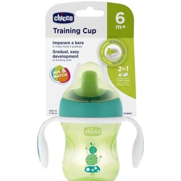 Copo Training Cup 200Ml +6M Verde Caracol Chicco Imagem de Copo Training Cup 200Ml +6M Verde Caracol Chicco