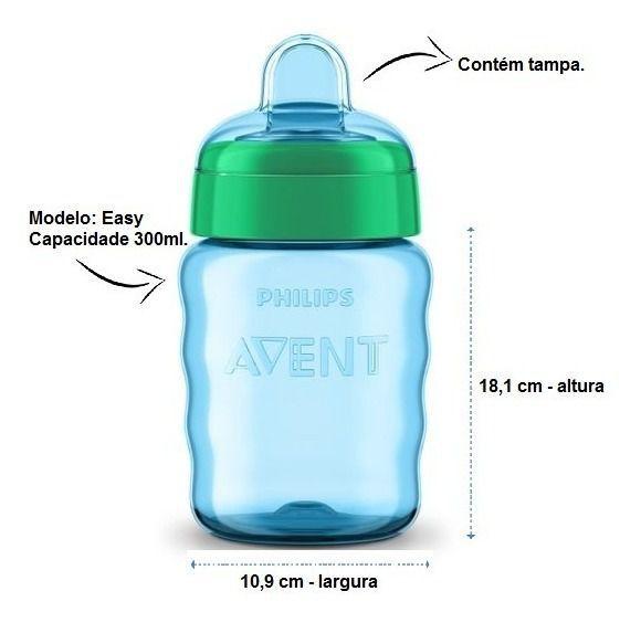 Imagem de Copo Transição Avent Bico Siliconado 260ml Menino Easy Sip