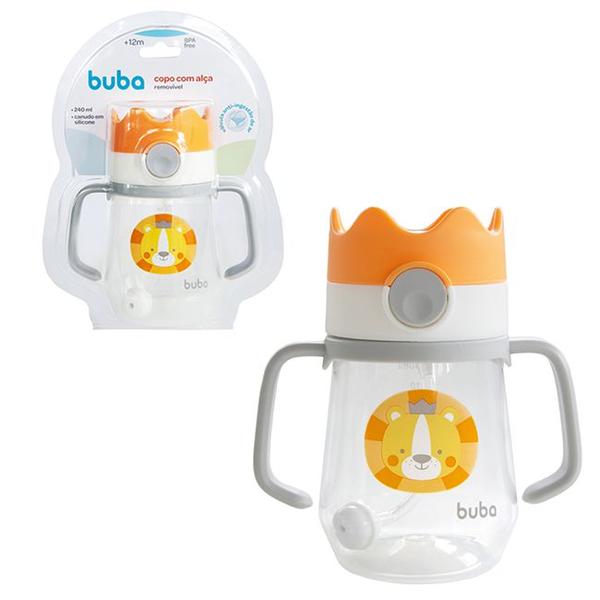 Imagem de Copo Transição Infantil 240ml Com Canudo Alça Removível Buba