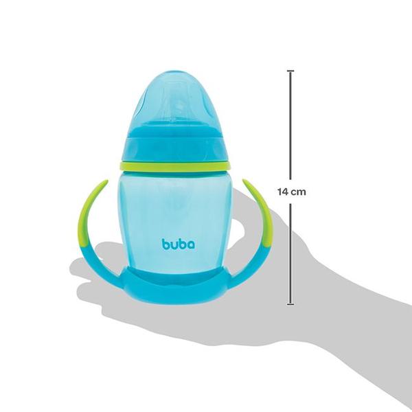 Imagem de Copo Transição Infantil Com Alça Removível Bico Silicone 250ml 6m+ Buba