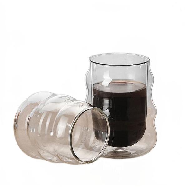 Imagem de Copo transparente copo de café leite Uísque Chá cerveja duplo criativo resistente ao calor Vodka Vinho Caneca Copos de Taça de Vidro Taças de Vinho