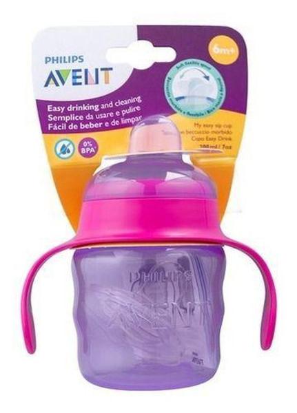 Imagem de Copo Treinamento Antivazamento Com Alça Avent 200ml Roxo 6+ meses