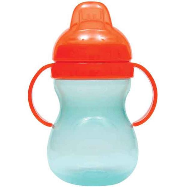 Imagem de Copo treinamento infantil com alça - laranja e verde 350 ml - Buba Baby