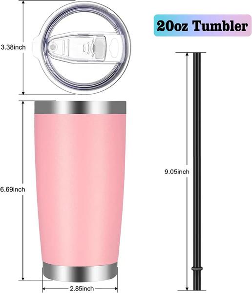 Imagem de Copo VEGOND de aço inoxidável 600mL com tampa e canudo de 20 onças