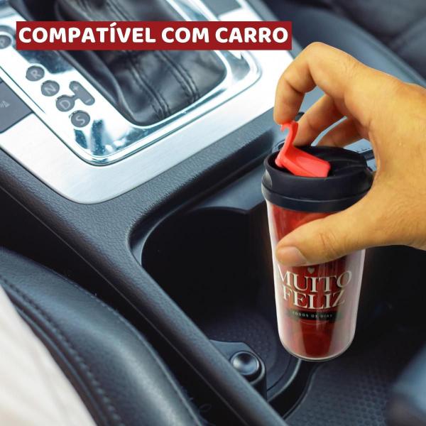 Imagem de Copo Viagem Térmico Plástico Vermelho Smart 200Ml Café Você