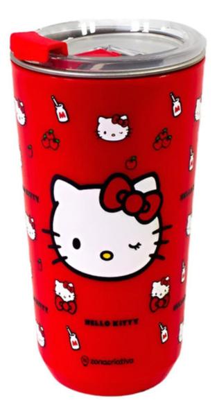 Imagem de Copo Viagem Térmico Sky Hello Kitty 500ml Vermelho - ZC - ZonaCriativa