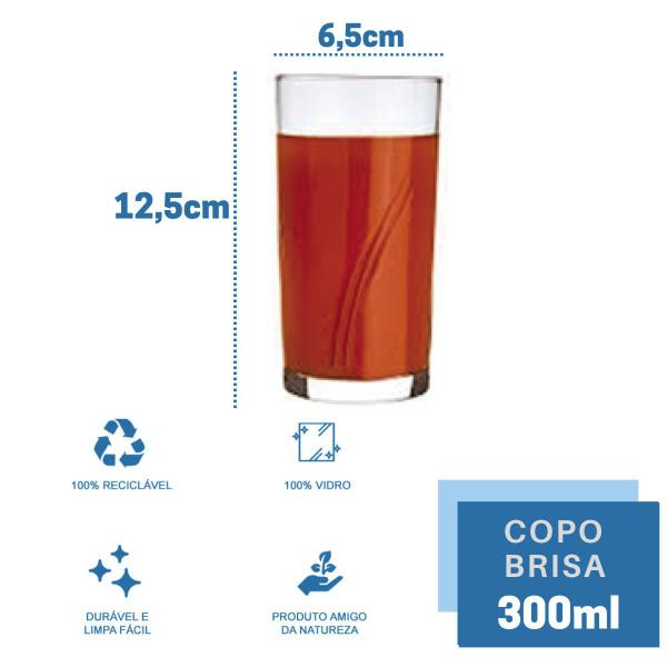 Imagem de Copo Vidro 300ml Brisa Suco Agua Glamour Luxo Nadir - 24 Un