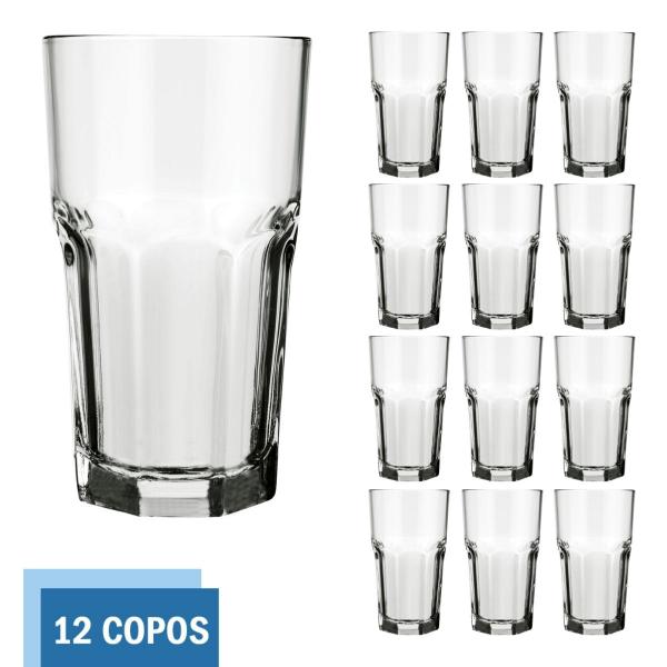 Imagem de Copo Vidro 340ml Bristol Suco Agua Cristal Luxo Nadir - 12Un