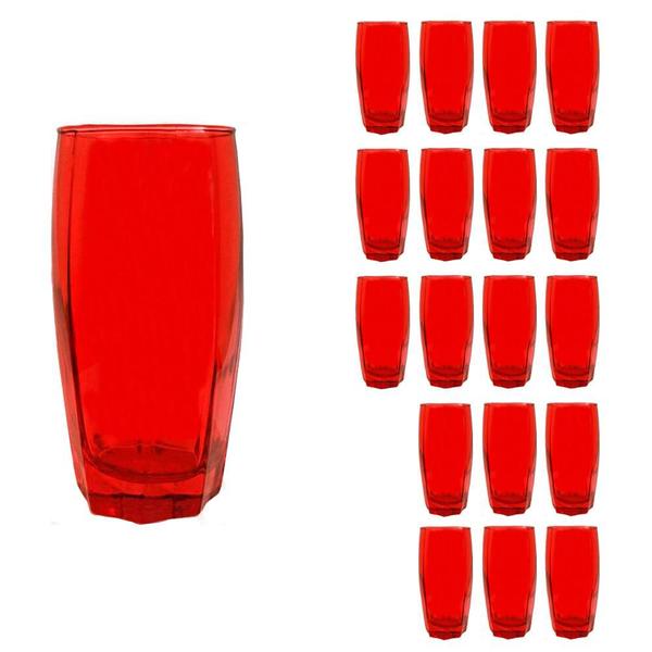 Imagem de Copo Vidro 370 ml Florence kit com 18 Vermelho