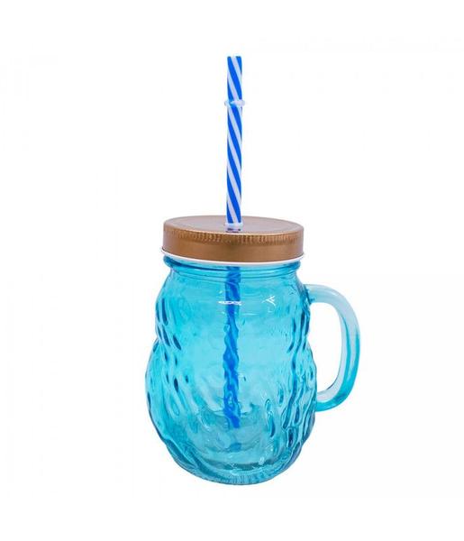 Copo Vidro Vermelho Coruja 450ml - Taimes Imagem de Copo Vidro Vermelho Coruja 450ml