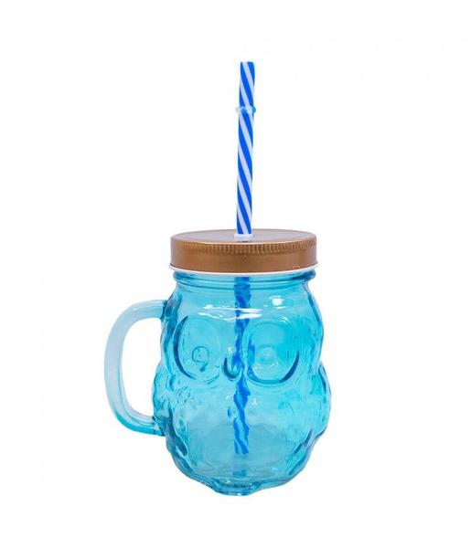 Copo Vidro Vermelho Coruja 450ml - Taimes Imagem de Copo Vidro Vermelho Coruja 450ml