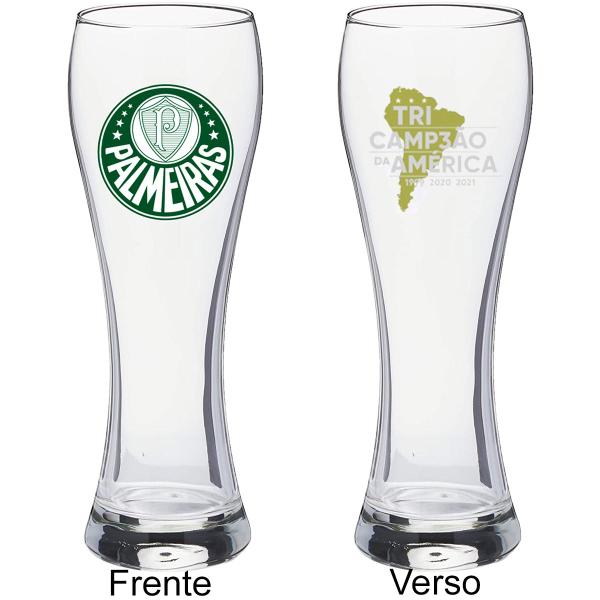 Imagem de Copo Weiss em Vidro -  Palmeiras Tricampeão da América 2021 - 670ml - Produto Oficial