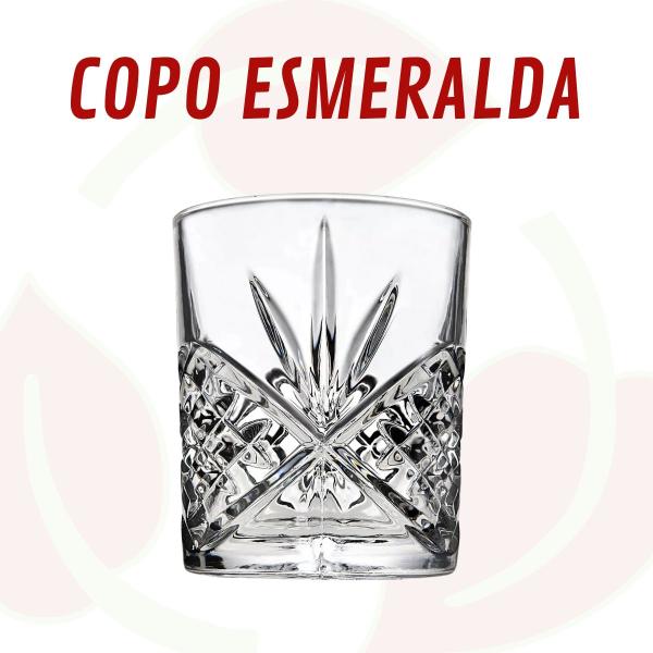 Imagem de Copos Baixo Esmeralda 330ml Luxo Doses Conhaque Uísque 18 Un