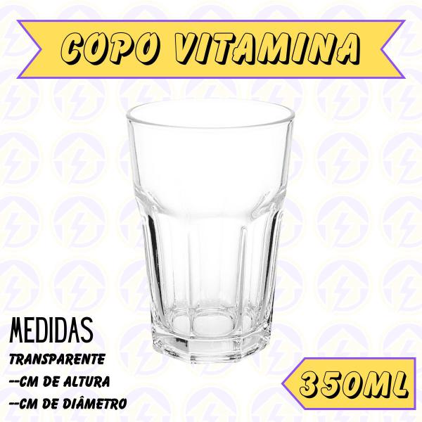 Imagem de Copos de vidro 350ml Vitaminas sucos ou smoothies 24 Unidades