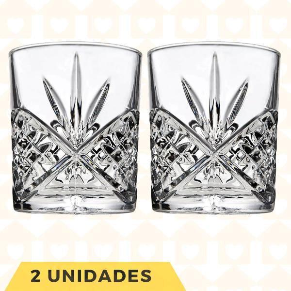 Imagem de Copos de Whisky vidro Conjunto Linha Esmeralda 340ml 2 Unidades