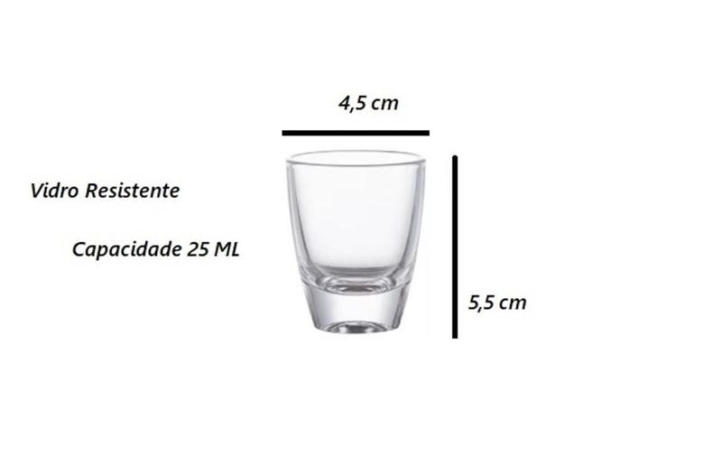 Imagem de Copos Dose 34 ML Shot/ Tequila/pinga/vodka -Vidro - 06 Peças