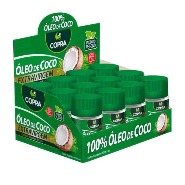 Copra Óleo de Coco Extra Virgem Pet 12x30ml Imagem de Copra Óleo de Coco Extra Virgem Pet 12x30ml