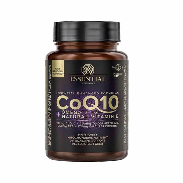 Imagem de CoQ10 + Ômega 3 TG Natural Vitamin E - 60 cápsulas - Essencial Nutrition - Essential Nutrition