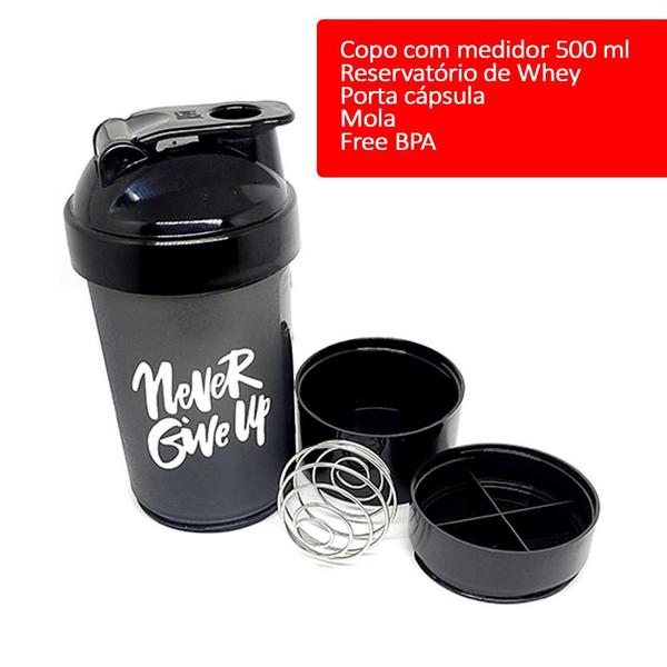 Imagem de Coqueteleira Academia Shaker Divisórias Mola Bpa Free Preta