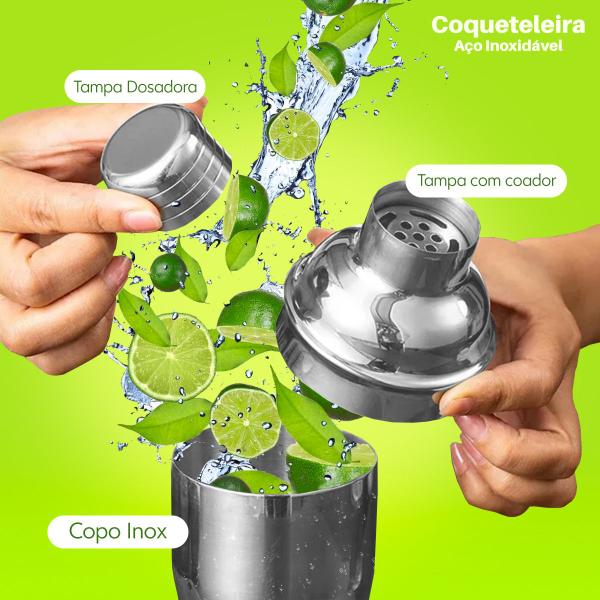 Imagem de Coqueteleira Aço Inox 500ml C/ Coador Drinks Bar- Dolce Home