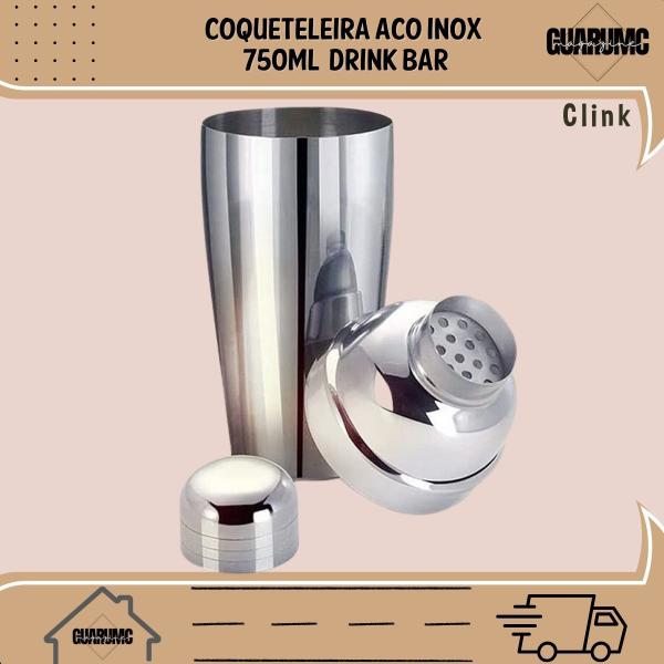 Imagem de Coqueteleira aco inox 750ml 20x23,5cm Drink Bar Clink Caipirinha