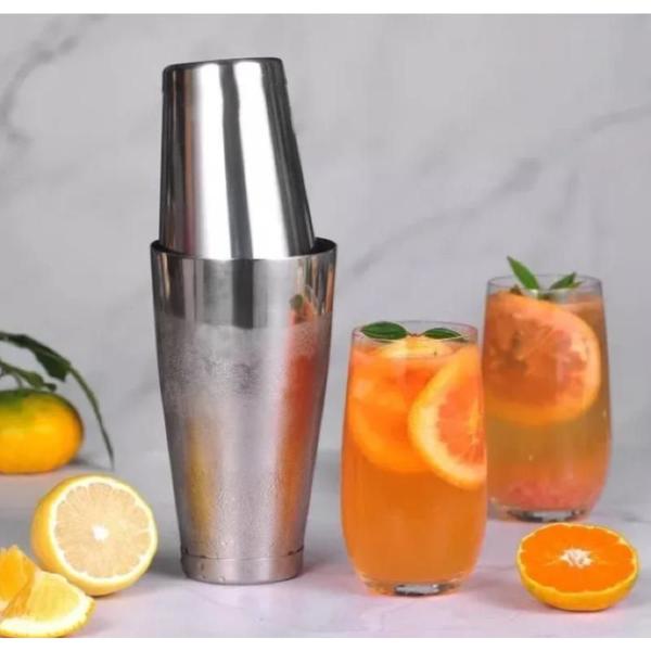 Imagem de Coqueteleira Boston Profissional Aço Inox Bebida Drink 750ml