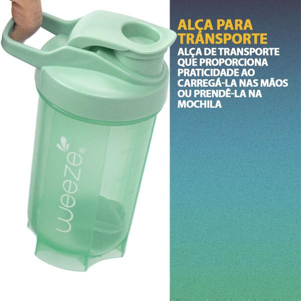 Imagem de Coqueteleira Copo Academia 500ml Shakeira Garrafa Shaker Com Mola Para Suplemento