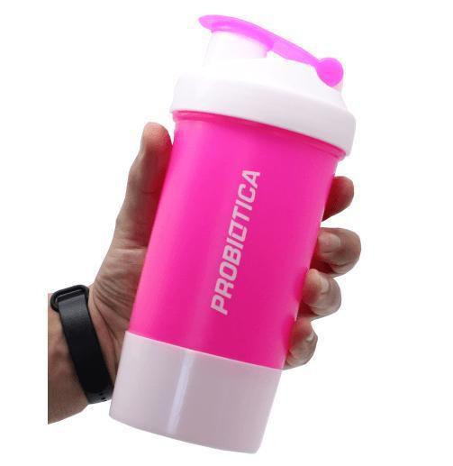 Imagem de Coqueteleira Copo Treino Academia Com Porta Whey Rosa 500Ml