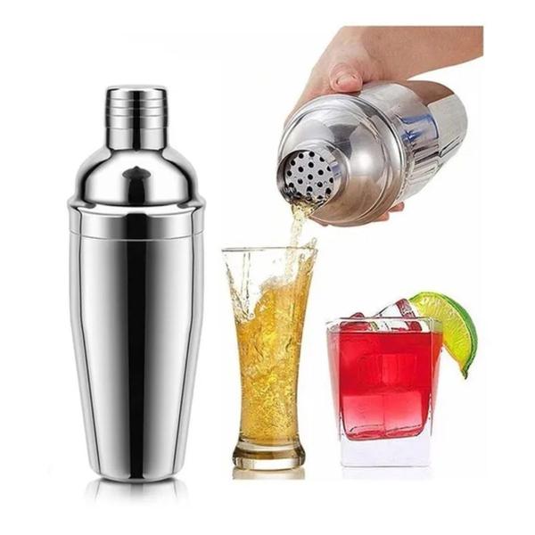 Imagem de Coqueteleira Inox 500ml 3 Peças Drinks Caipirinha Bebida Bar