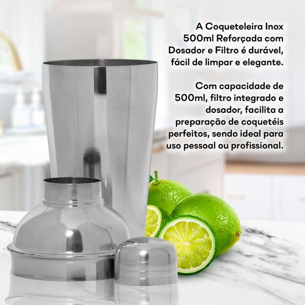 Imagem de Coqueteleira Inox 500ml Profissional Bar Coquetel Drinks